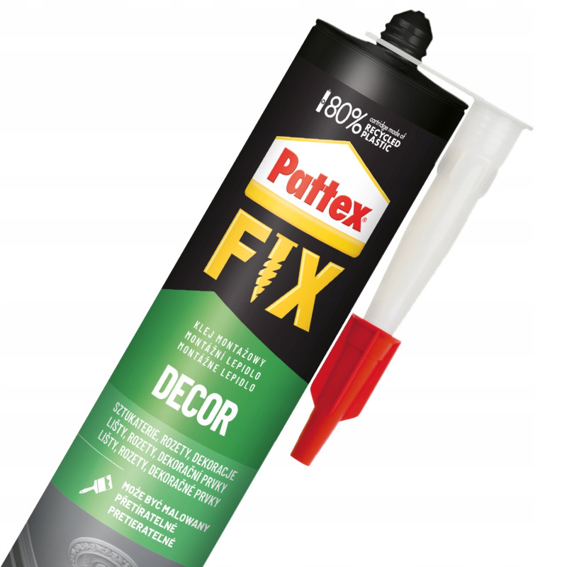 6x Klej montażowy Pattex Fix Decor 380g + wyciskacz 6x Klej montażowy Pattex Fix Decor 380g + wyciskacz