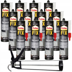 12x Klej Pattex Fix PVC&ALU 440g Biały + wyciskacz szkieletowy 12x Klej Pattex Fix PVC&ALU 440g Biały + wyciskacz szkieletowy