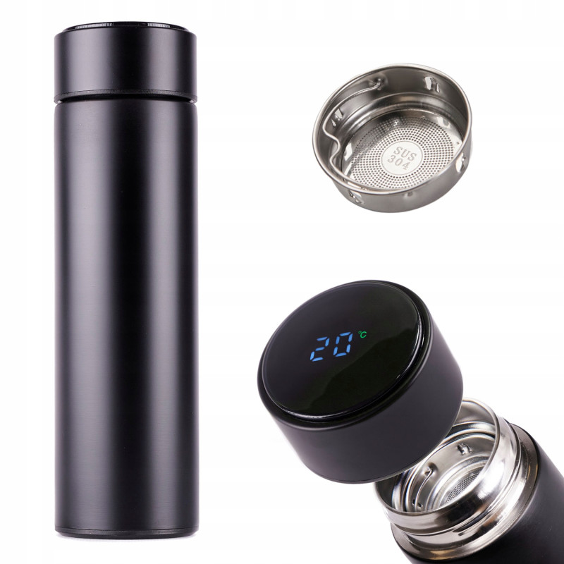 Kubek termiczny SMART LED 500ml czarny