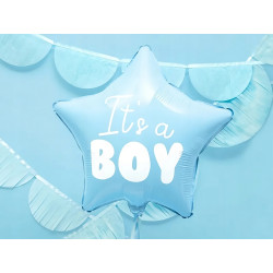 Balon foliowy "It's a boy" gwiazda niebieski 48cm