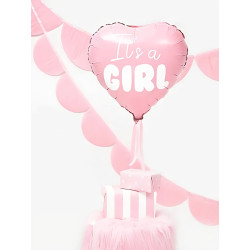 Balon foliowy "It's a girl" różowe serce 48cm Balon foliowy "It's a girl" różowe serce 48cm