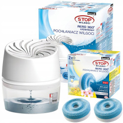 Ceresit Pochłaniacz urządzenie do łazienki białe+ 2x tabletka pochłaniacz Ceresit 450g polne kwiaty Ceresit Pochłaniacz urządzenie do łazienki białe+ 2x tabletka pochłaniacz Ceresit 450g polne kwiaty