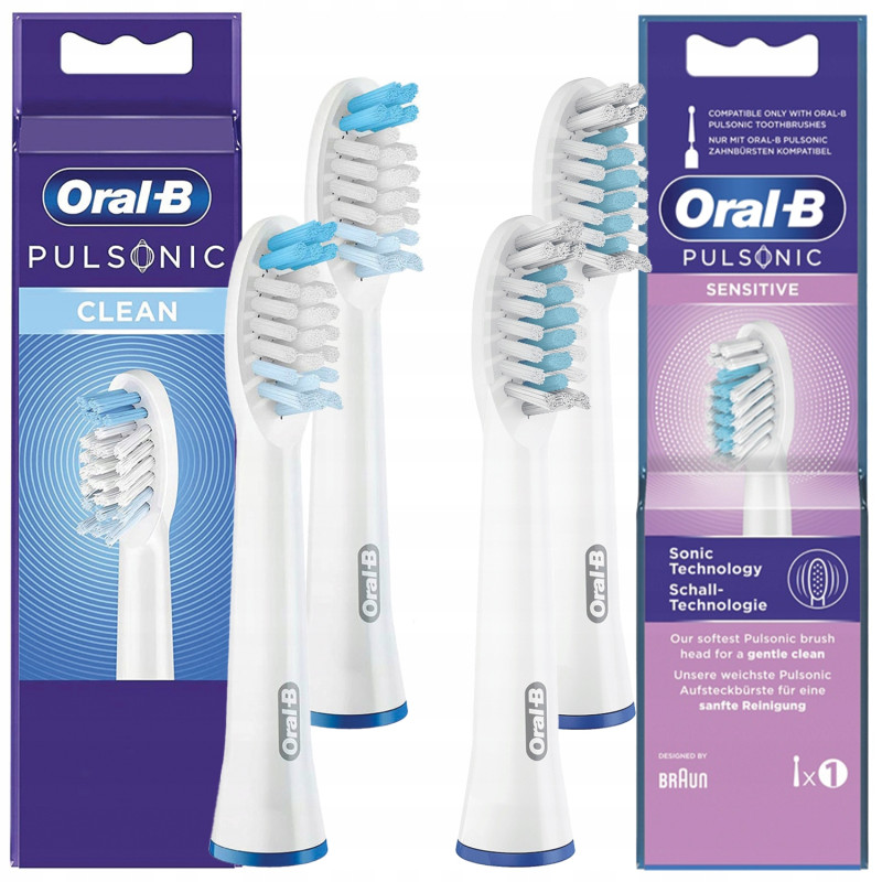 Końcówka Oral-b Pulsonic Clean x2 + Końcówka Oral-b Pulsonic Sensitive SR32S x2 Końcówka Oral-b Pulsonic Clean x2 + Końcówka Oral-b Pulsonic Sensitive SR32S x2