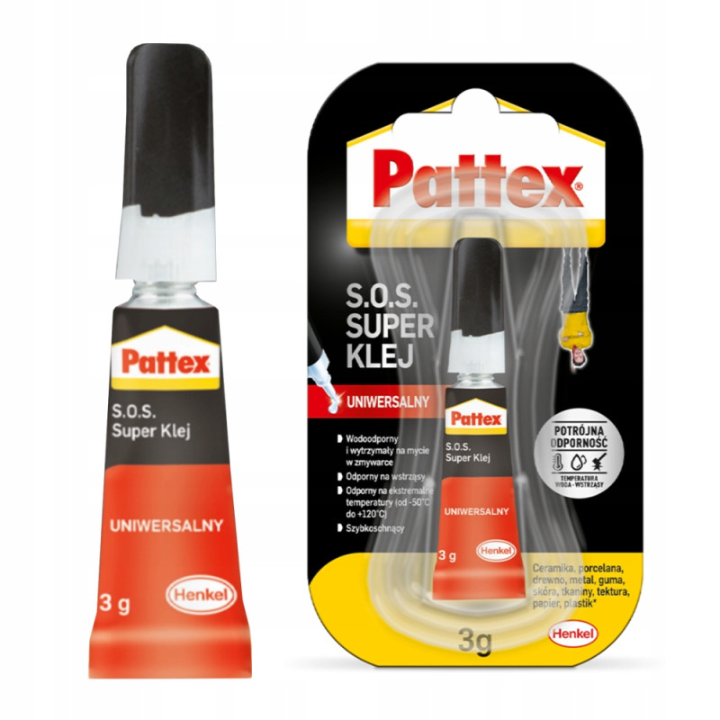 Pattex S.O.S. Super Klej Uniwersalny 3g x12 Pattex S.O.S. Super Klej Uniwersalny 3g x12