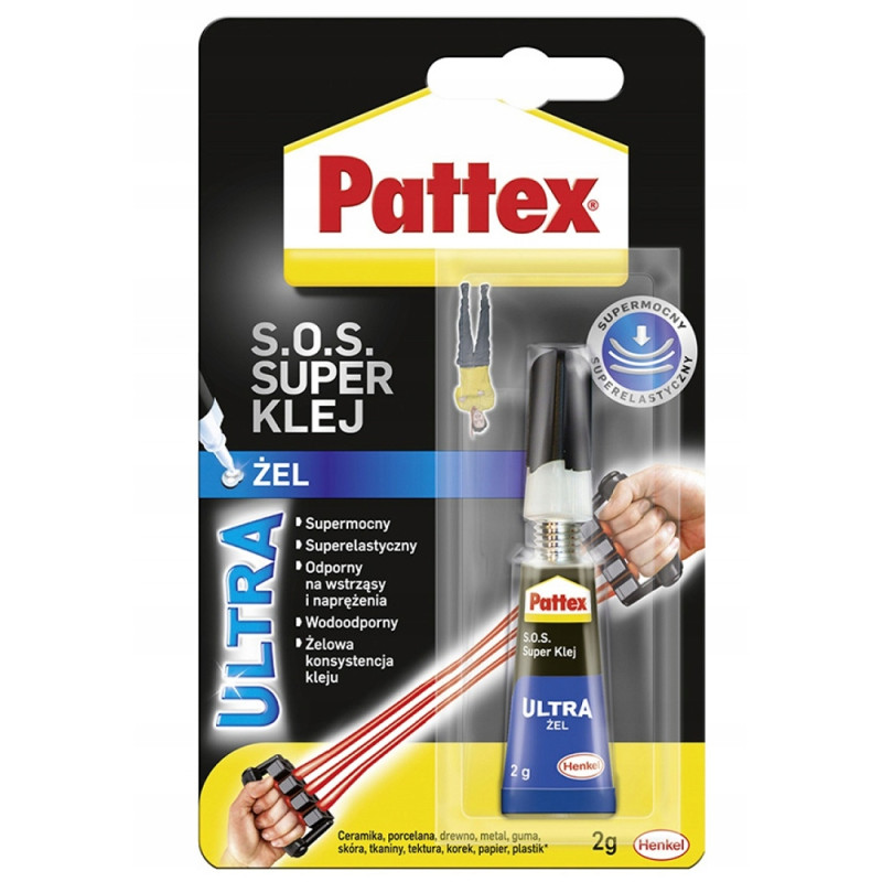 Pattex S.O.S. Super Klej Power Żel 2g x6 Pattex S.O.S. Super Klej Power Żel 2g x6