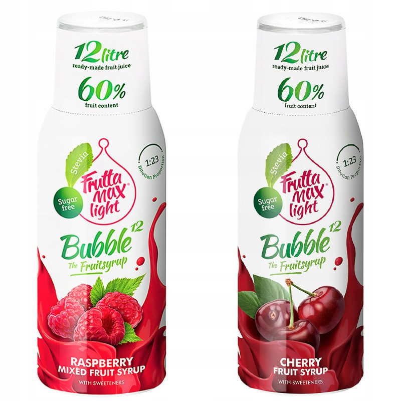 Syrop FruttaMax MALINA LIGHT 500 ml+WIŚNIA LIGHT 500 ml Syrop FruttaMax MALINA LIGHT 500 ml+WIŚNIA LIGHT 500 ml
