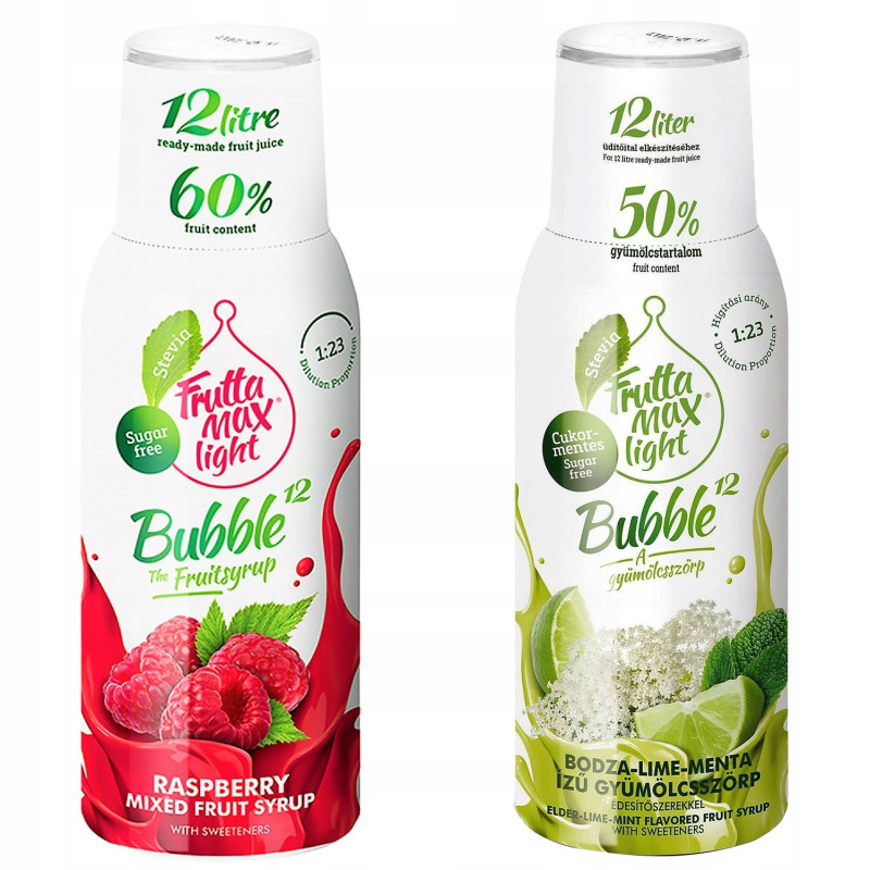 Syrop FruttaMax MALINA LIGHT 500 ml+LIMONKA MIĘTA BEZ LIGHT 500ml Syrop FruttaMax MALINA LIGHT 500 ml+LIMONKA MIĘTA BEZ LIGHT 500ml