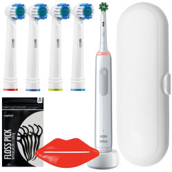 Szczoteczka Oral-B Pro 3 3000 Cross Action Biała + 4 zam. Precision + etui Szczoteczka Oral-B Pro 3 3000 Cross Action Biała + 4 zam. Precision + etui