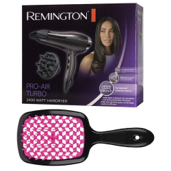Suszarka Remington D5220+Szczotka do włosów czarno-różowa