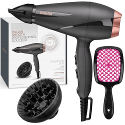 Suszarka BABYLISS 6709DE+Szczotka do włosów czarno-różowa Suszarka BABYLISS 6709DE+Szczotka do włosów czarno-różowa