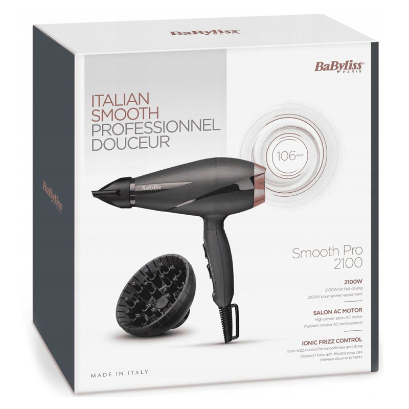 Suszarka BABYLISS 6709DE+Szczotka do włosów czarno-różowa Suszarka BABYLISS 6709DE+Szczotka do włosów czarno-różowa
