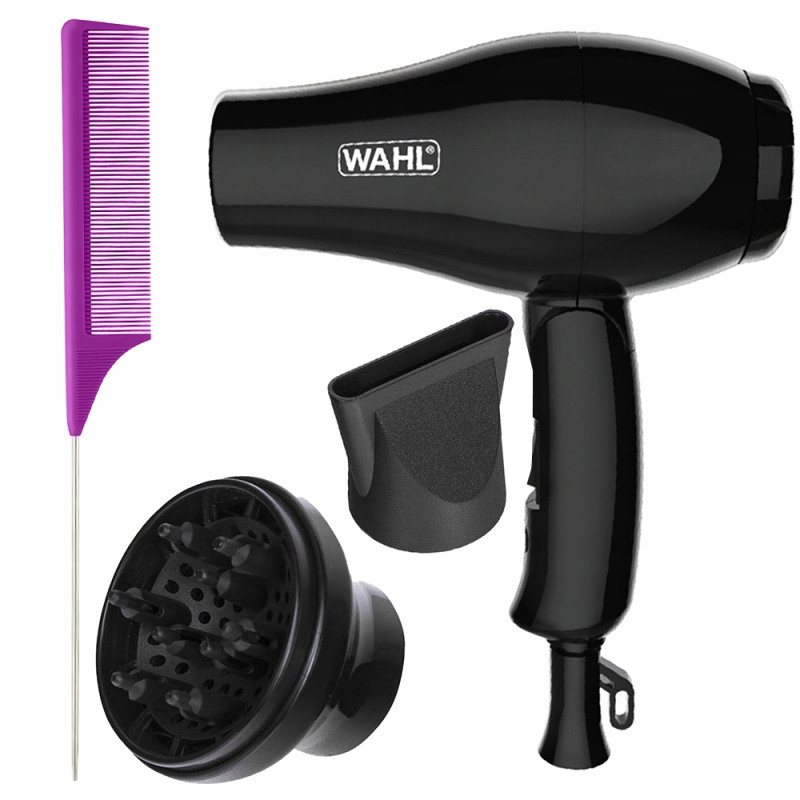 Suszarka do włosów WAHL 3402 1000W+Grzebień do włosów fiolet Suszarka do włosów WAHL 3402 1000W+Grzebień do włosów fiolet