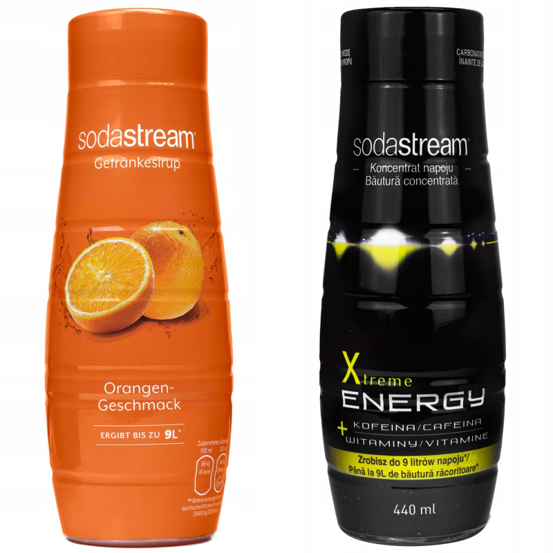 Syrop do SodaStream Classics Pomarańcza 440ml+Xtreme Energy 440ml