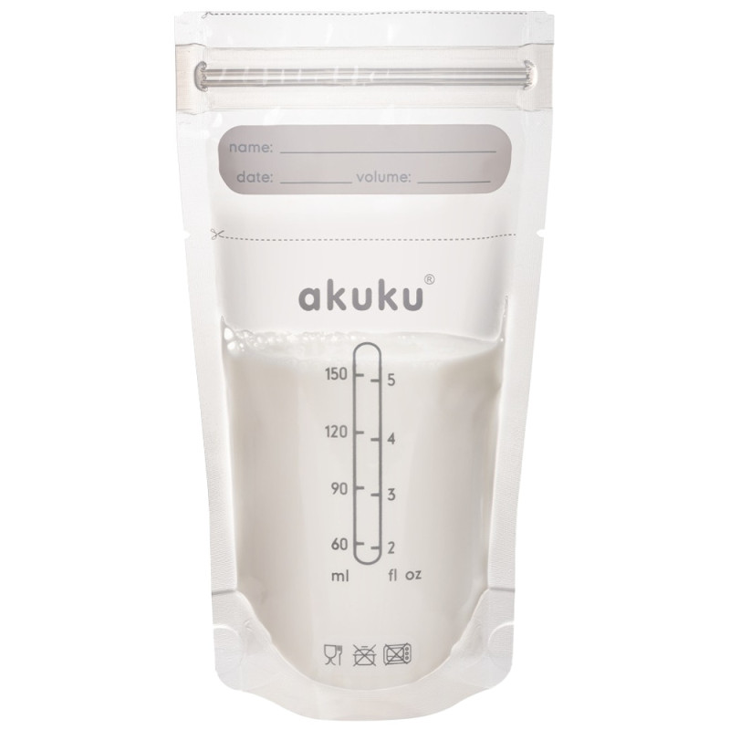 AKUKU Sterylne woreczki do przechowywania pokarmu 150ml
