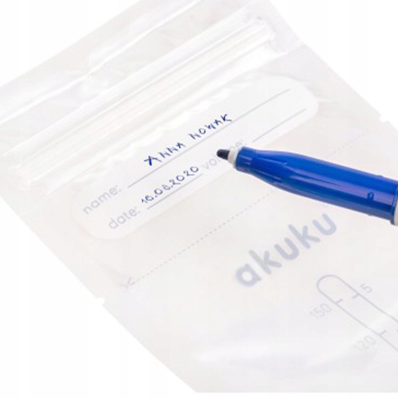AKUKU Sterylne woreczki do przechowywania pokarmu 150ml