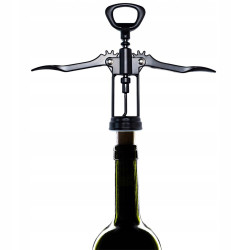 KORKOCIĄG DO WINA OTWIERACZ DO BUTELEK CZARNY