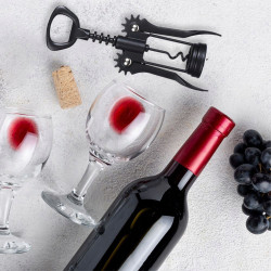 KORKOCIĄG DO WINA OTWIERACZ DO BUTELEK CZARNY