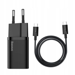 Ładowarka sieciowa Baseus Super Si Quick Charger 1C 25W z przewodem USB-C do USB-C 1m