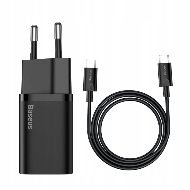 Ładowarka sieciowa Baseus Super Si Quick Charger 1C 25W z przewodem USB-C do USB-C 1m