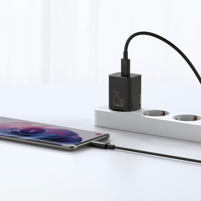 Ładowarka sieciowa Baseus Super Si Quick Charger 1C 25W z przewodem USB-C do USB-C 1m