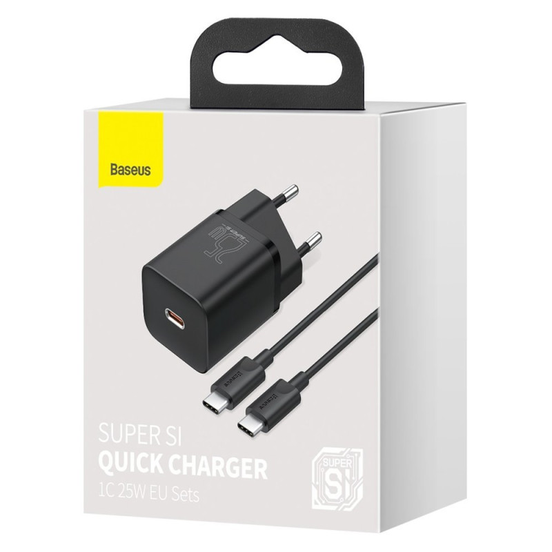 Ładowarka sieciowa Baseus Super Si Quick Charger 1C 25W z przewodem USB-C do USB-C 1m