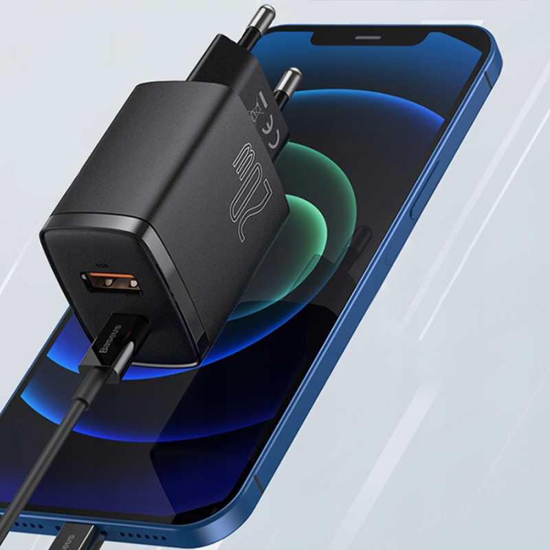 BASEUS Ładowarka sieciowa USB USB-C 20W 3.0 3606