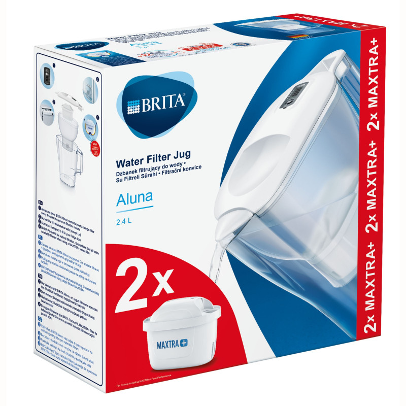 Dzbanek filtrujący Brita Aluna White 2,4 L + 2 filtry Dzbanek filtrujący Brita Aluna White 2,4 L + 2 filtry
