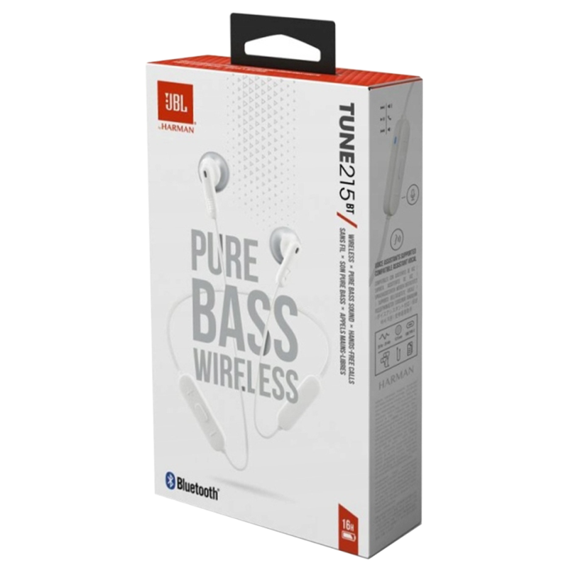 Słuchawki douszne JBL Tune 215BT Białe Słuchawki douszne JBL Tune 215BT Białe