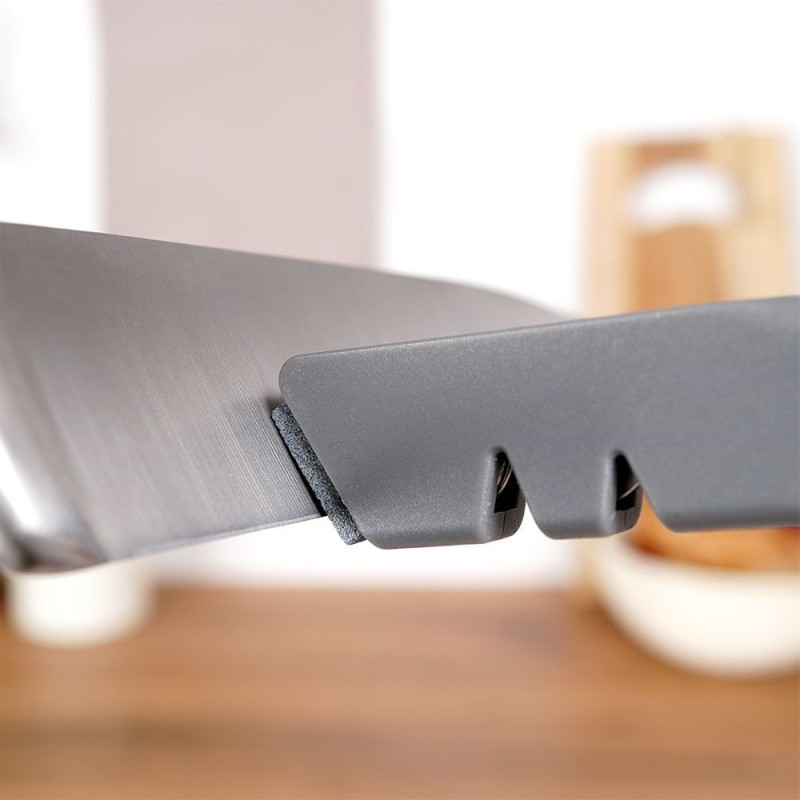 Ostrzałka do noży 17x2,5cm szara