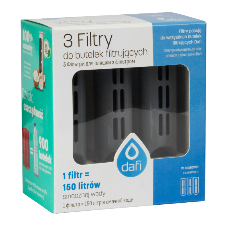 Filtry do butelek Dafi 3-pak stalowe