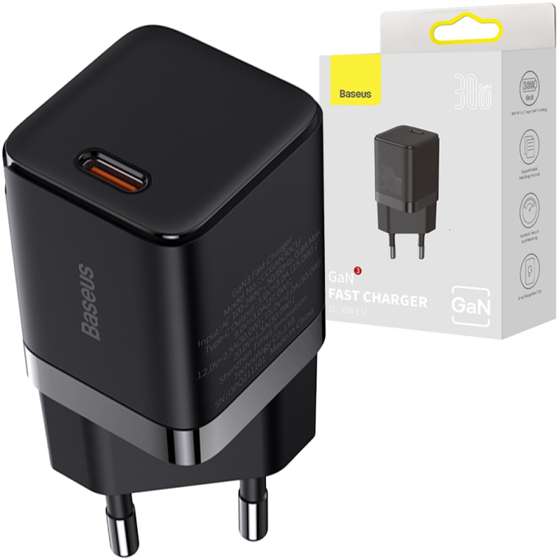  BASEUS Ładowarka sieciowa zasilacz USB-C PD QC4.0 30W CCGN010101