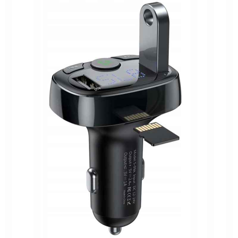 TRANSMITER FM BLUETOOTH BASEUS + ŁADOWARKA 2,1A ZESTAW GŁOŚNOMÓWIĄCY CCTM-01