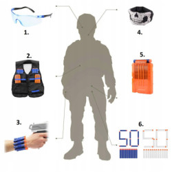 Gotowy zestaw Vest Set #3A (z długim magazynkiem) do NERF