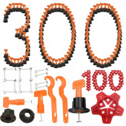 System poziomowania płytek (Zestaw po 50 sztuk) x6 + 100 gwiazdek + 50 dodatkowych szpilek