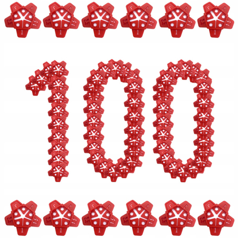 System poziomowania płytek (Zestaw po 50 sztuk) x6 + 100 gwiazdek + 50 dodatkowych szpilek