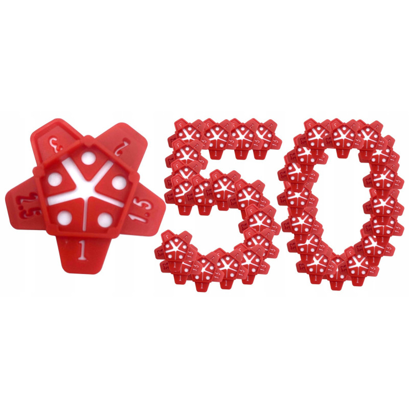 System poziomowania płytek (Zestaw po 50 sztuk) x4 + 50 gwiazdek + 50 dodatkowych szpilek