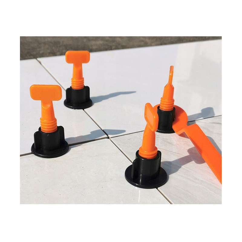 System poziomowania płytek (Zestaw po 50 sztuk) x4 + 50 gwiazdek + 50 dodatkowych szpilek