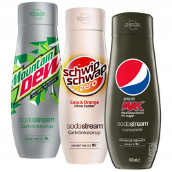 Syrop do Sodastream Mountain Dew Zero, Pepsi Max, Schwip Schwap Zero
