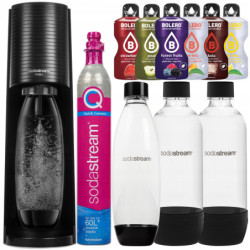 Saturator SodaStream Terra Black jedna butelka + 2 butelki Pet + bolero