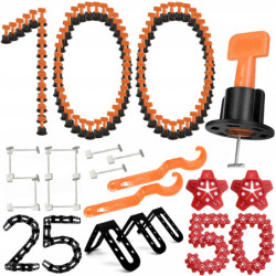 System poziomowania płytek (Zestaw po 50 sztuk) x2 + 50 gwiazdek + 50 dodatkowych szpilek + 25 narożników