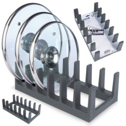 STOJAK NA POKRYWKI TALERZE DESKI ORGANIZER CZARNY