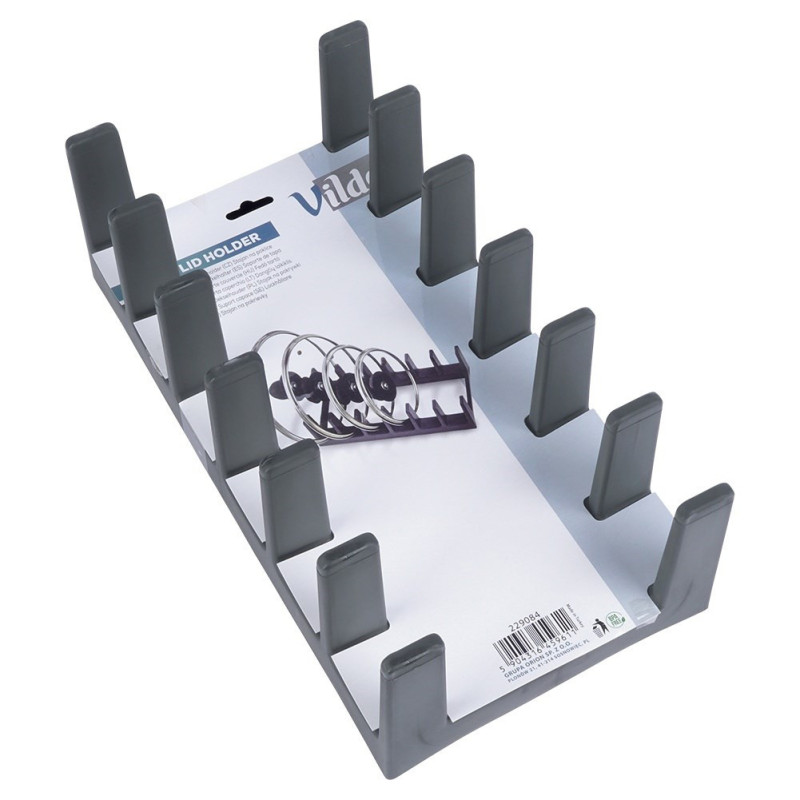 STOJAK NA POKRYWKI TALERZE DESKI ORGANIZER CZARNY