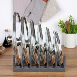 STOJAK NA POKRYWKI TALERZE DESKI ORGANIZER CZARNY