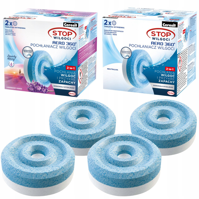 Pochłaniacz Ceresit Aero 360 x2 neutralny + 2x lawenda