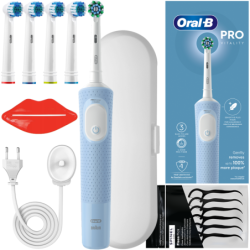 Szczoteczka Oral-B Vitality Pro D103 Blue + Końcówka zamienna Precision Clean SB-17A x4 + etui białe