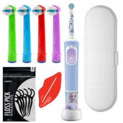 Szczoteczka Oral-B Vitality Pro 103 Frozen + 4x końcówki zamienne EB-10A Color + etui białe