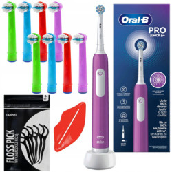 Szczoteczka Oral-b Junior Pro Fiolet + 8x końcówka zamienna EB-10A Color