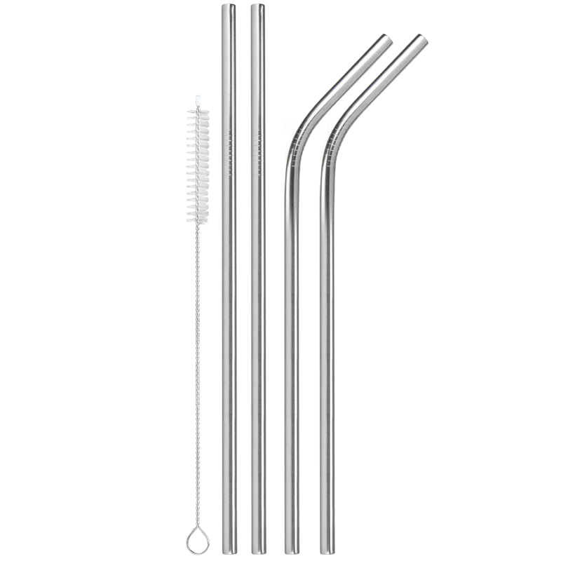 4x METALOWE SŁOMKI SPINEL SODA RURKI WIELORAZOWE DO NAPOJÓW + CZYŚCIK
