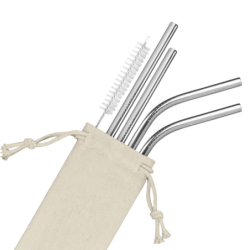 4x METALOWE SŁOMKI SPINEL SODA RURKI WIELORAZOWE DO NAPOJÓW + CZYŚCIK