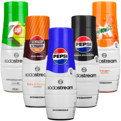 5x Syrop SodaStream Pepsi, Pepsi MAX, Mirinda, 7UP, Schwip Schwap zero